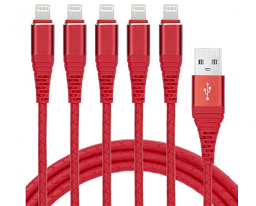 Red iPhone Lightning Cable – 3ft, 5 Pack – Just $8.99!