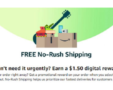 Amazon: Earn $1.50 Digital Rewards When You Choose No-Rush Shipping!