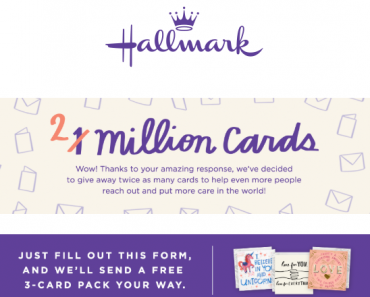 FREE 3-pk of Hallmark Cards!