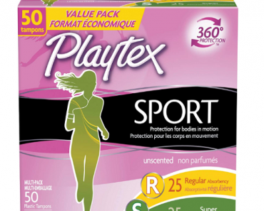 Playtex Sport Tampons Multi Pack, Unscented – 50 Count Only $7.82! (Reg. $12.99)