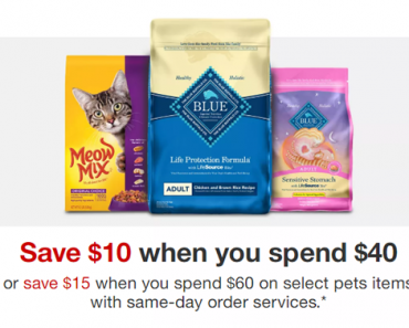 Save an extra $10 off $40 on Pet Supplies at Target!
