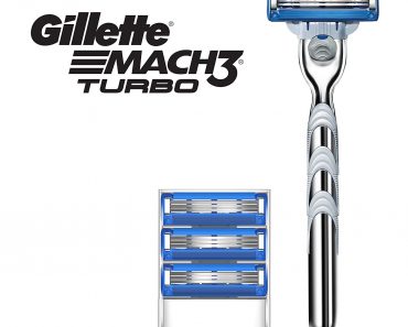 Gillette Mach3 Turbo Men’s Razor Handle + 4 Blade Refills Only $8.73!