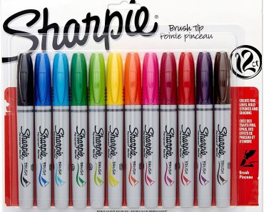 Sharpie Permanent Markers, Brush Tip, 12 Pack – Only $9.19!