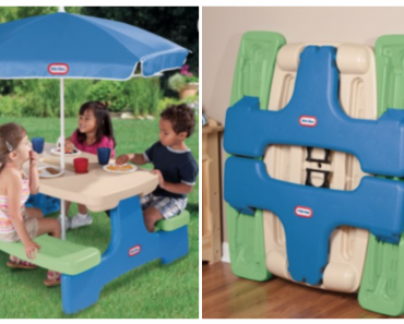Little Tikes Easy Store Kids Picnic Table with Umbrella $69.99! (Reg. $89.99)