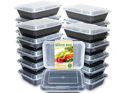 Meal Prep Containers – Single 1 Compartment with Lids – 20 Pack – Just $16.99!
