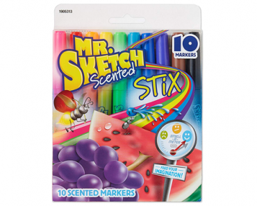 Mr. Sketch Scented Stix Markers, Fine Tip, Assorted Colors, 10-Count – Just $4.00!