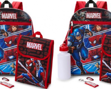 Marvel 5 Piece Backpack Set Only $11.50! (Reg. $20)
