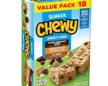 Quaker Chewy Granola Bars, Variety Pack, 18 Count – Only $3.78!