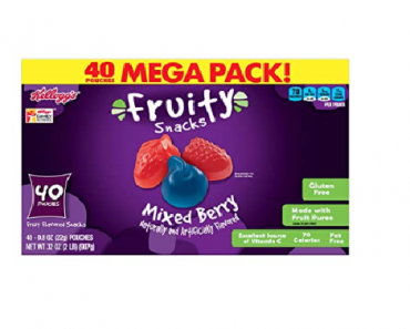 Kellogg’s Fruity Snacks, Mixed Berry, Gluten Free, (40 Pouches) Only $5.59 Shipped!