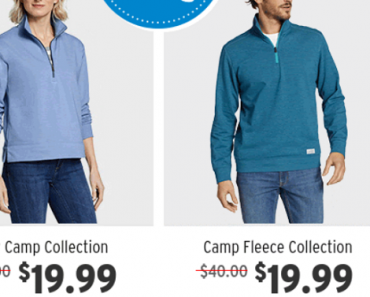 Eddie Bauer Men & Women Cozy Camp Fleece Only $19.99! (Reg. $50) Today Only!