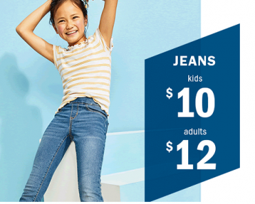 Old Navy: Kids Jeans Only $10, Adults Jeans Only $12! Today Only!