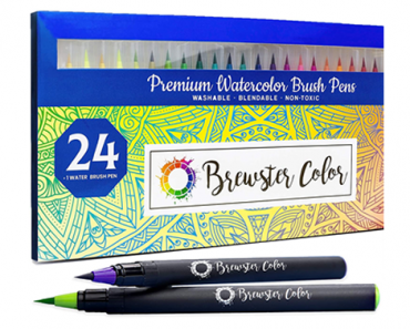 Premium Watercolor Brush Pen Value Set – 24 Vibrant Colors plus 1 Refillable Water Brush Pen – Just $13.59!