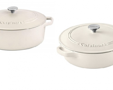 Cuisinart Cast Iron  7-Qt. Oval Casserole Pan OR  12″ Fryer Pan Only $59.99 Shipped! (Reg. $130) Today Only!