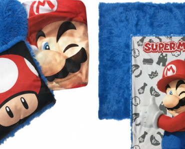 Super Mario Kids 2Pc Decor Pillow and Throw Set, Fun Faux Fur Only $11.81 Shipped! (Reg. $35)