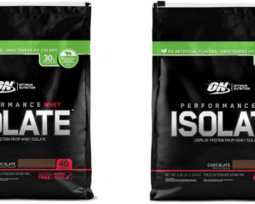 OPTIMUM NUTRITION Performance Whey Isolate Protein Powder, Naturally Flavored Chocolate Only $24.99!