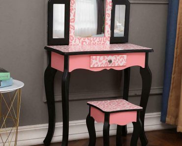 Kids Vanity Table and Stool Set with Drawer Only $58.90!