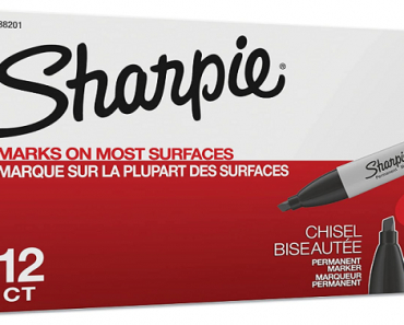 Sharpie Chisel Tip Permanent Black Markers 12-Pack Only $5.54!! (Reg. $15.49)