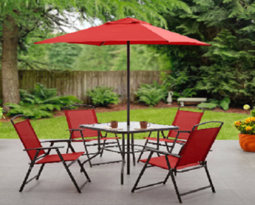Mainstays Red Albany Lane 6 Piece Outdoor Patio Dining Set Only $99.97 Shipped!