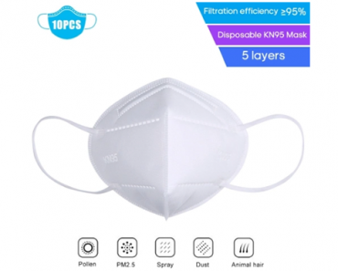 FFP2 KN95 5 Layer Disposable Anti PM2.5 Face-Masks – 10 Pack – Just $22.99!