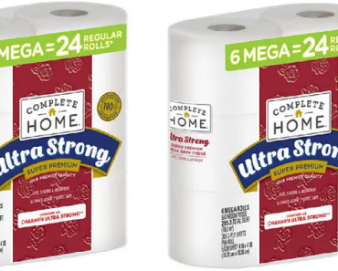 Hurry! Complete Home Premium Ultra Strong Bath Tissue 6 Mega ct (24 Regular Rolls) Only $6.49 Shipped!