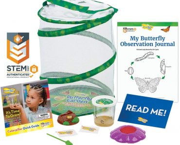 Insect Lore Butterfly Garden: Original Habitat and Live Cup of Caterpillars with STEM Butterfly Journal – Only $31.44!