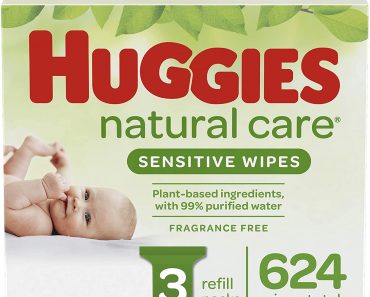 Huggies Natural Care Sensitive Baby Wipes, Unscented, 3 Refill Packs (624 Wipes Total) – Only $13.98!