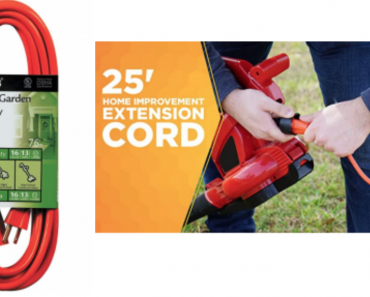 Woods 25 Foot Vinyl Outdoor Heavy Duty Extension Cord $6.00!