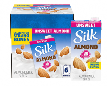 Silk Almond Milk – Unsweetened, Shelf Stable, Original 32 oz – Pack of 6 – Just $10.55!