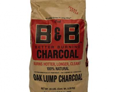 B&B Charcoal All Natural Oak Hardwood Lump Charcoal 20lb Only $11.99!