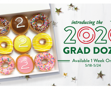 TODAY ONLY!!! Have a 2020 graduate? Get a FREE 2020 Graduate Dozen from Krispy Kreme!