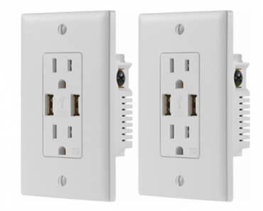 Dynex 2.4A 2-Pack USB Wall Outlet – Just $14.99!