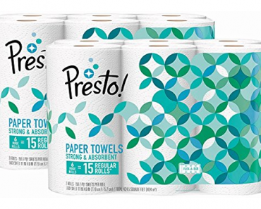 Amazon Brand Presto! Flex-a-Size Paper Towels, Huge Roll, 12 count – Just $27.49!