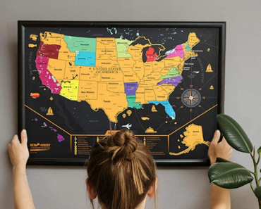 Scratch off Map of The US with State Flags Only $9.95!