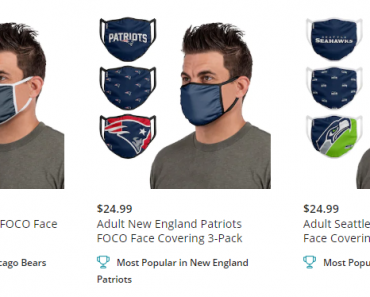 Pack of Three NFL Team Face Coverings Only $22.49!