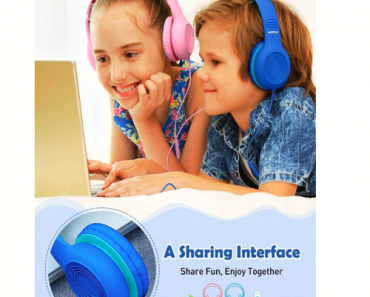 Mpow Kids Over-Ear Headphones with Microphone in Blue Only $10.99 with coupon!