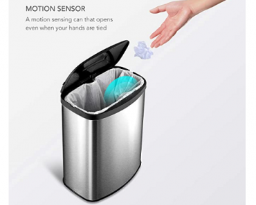 Nine Stars Infrared Touchless Stainless Steel Trashcan Only $27.76! (Reg. $36)