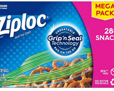 Ziploc Snack Bags with New Grip ‘n Seal Technology 280 Count Only $4.14! (Reg. $9)