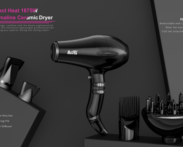 BERTA 1875W Ceramic Tourmaline Negative Ionic Hair Dryer Just $27.60!