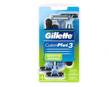 Gillette CustomPlus 3 Disposable Razor, Sensitive – 4 Count – Just $2.99!