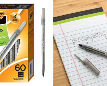 BIC Round Stic Xtra Life Black Ballpoint Pens 60-ct Only $4.99!