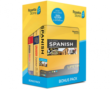 Rosetta Stone Bonus Pack Bundle with Grammar Book and Dictionary – Just $149.00! Learn Spanish and Unlimited Languages with Lifetime Access!