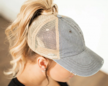 Jane: Distressed Messy Bun Hat Only $9.99 Shipped!