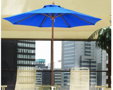 Round 9-ft Faux Patio Umbrella Only $31.99!