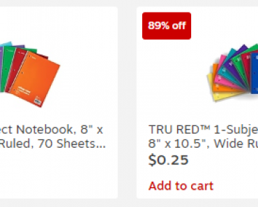 Staples 1-Subject Notebooks Only 25¢ Right Nw!