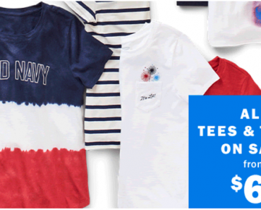 Old Navy: Take up to 60% off Americana Tees for the Whole Family! Grab Your $5 Tees Now!