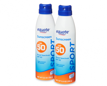 Equate Sport Broad Spectrum Sunscreen, SPF 50, Twin Pack – Just $6.98!