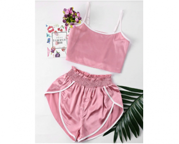 Contrast Trim Cami And Shorts Set – Just $13.11!
