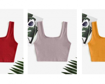 Plain Ribbed Cropped Tank Top – Just $7.37!