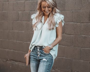 Aniston Ruffle Blouse – Only $15.99!