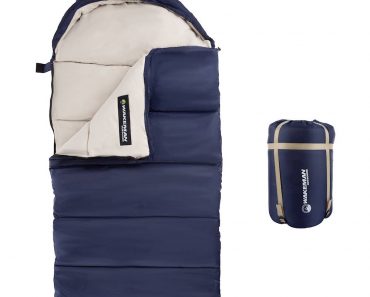 Wakeman Adult Sleeping Bag with Hood (Navy) – Only $29.99!